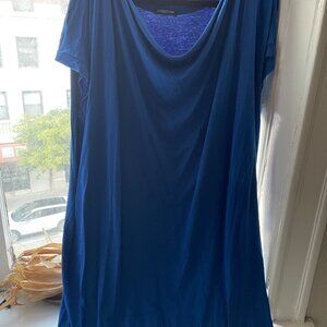 Nwt Eileen Fisher draped cowl neck sleeveless Royal blue dress Sz 2x